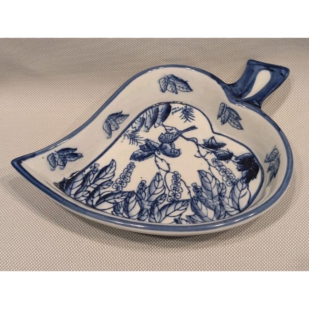 Bombay Blue & White Birds China Leaf Tray Salt & Pepper Shakers Sugar Bowl Spoon - Picture 15 of 16
